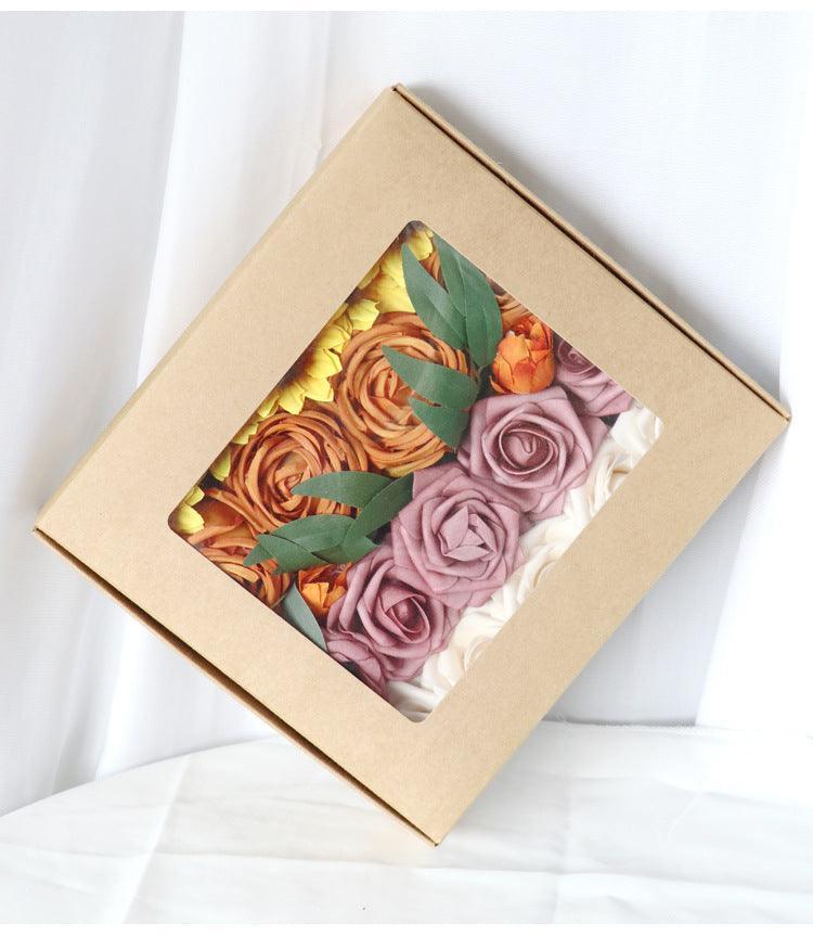 Simulated Sunflower Rose Silk Fabric Aircraft Box DIY Interior Decoration - Uflower