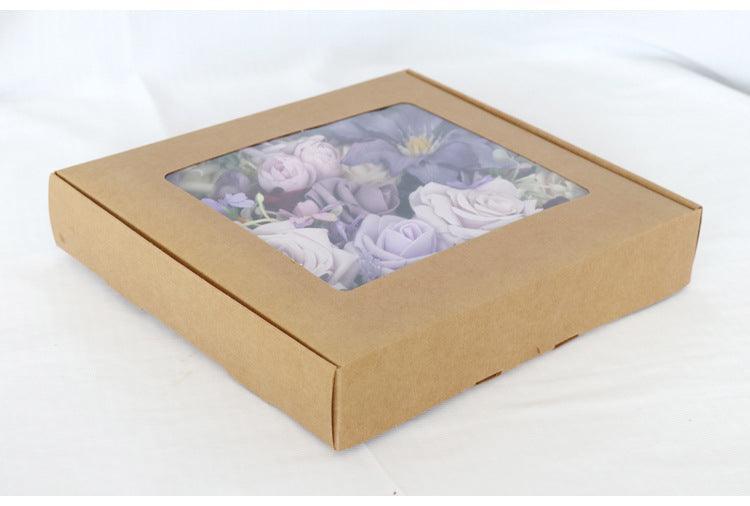 Simulated mixed purple rose silk fabric aircraft box DIY interior decoration - Uflower