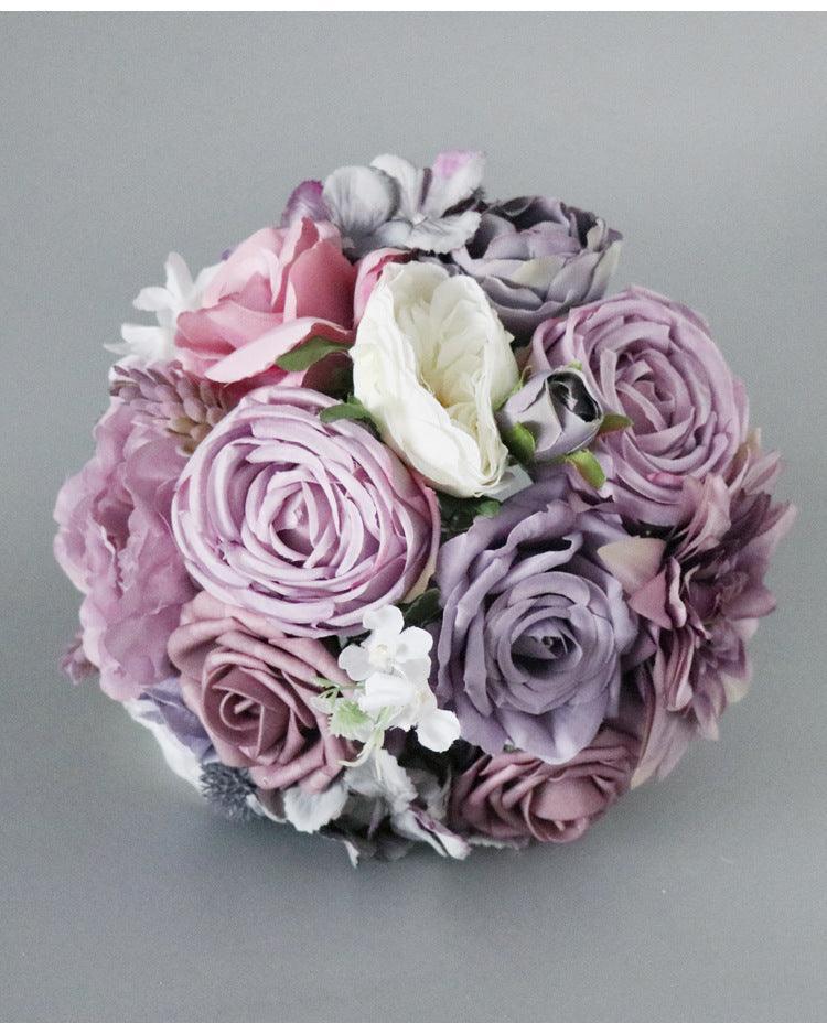 Simulated Purple Mixed Rose Silk Fabric Aircraft Box DIY Interior Decoration - Uflower