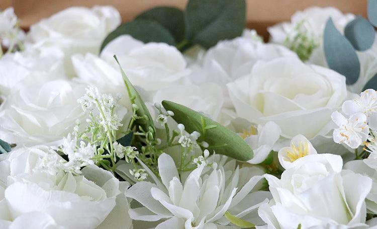 Simulated brownish white rose silk fabric aircraft box DIY interior decoration - Uflower