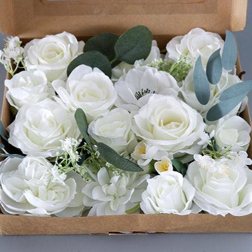 Simulated brownish white rose silk fabric aircraft box DIY interior decoration - Uflower