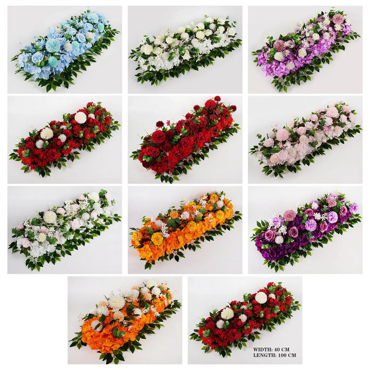 Uflower 100CM Flower Backdrops Wall Flower Row Decor MC80014 - Uflower