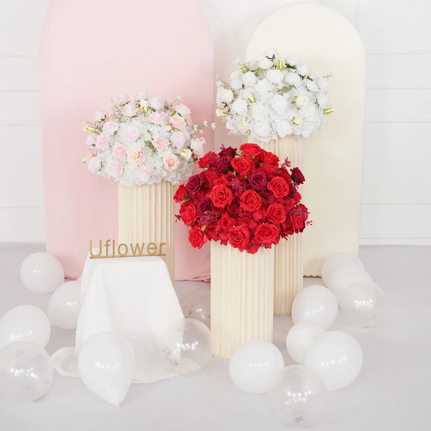 Uflower Hydrangea Rose Wedding Table Centerpiece Decor MB80046-01 - Uflower