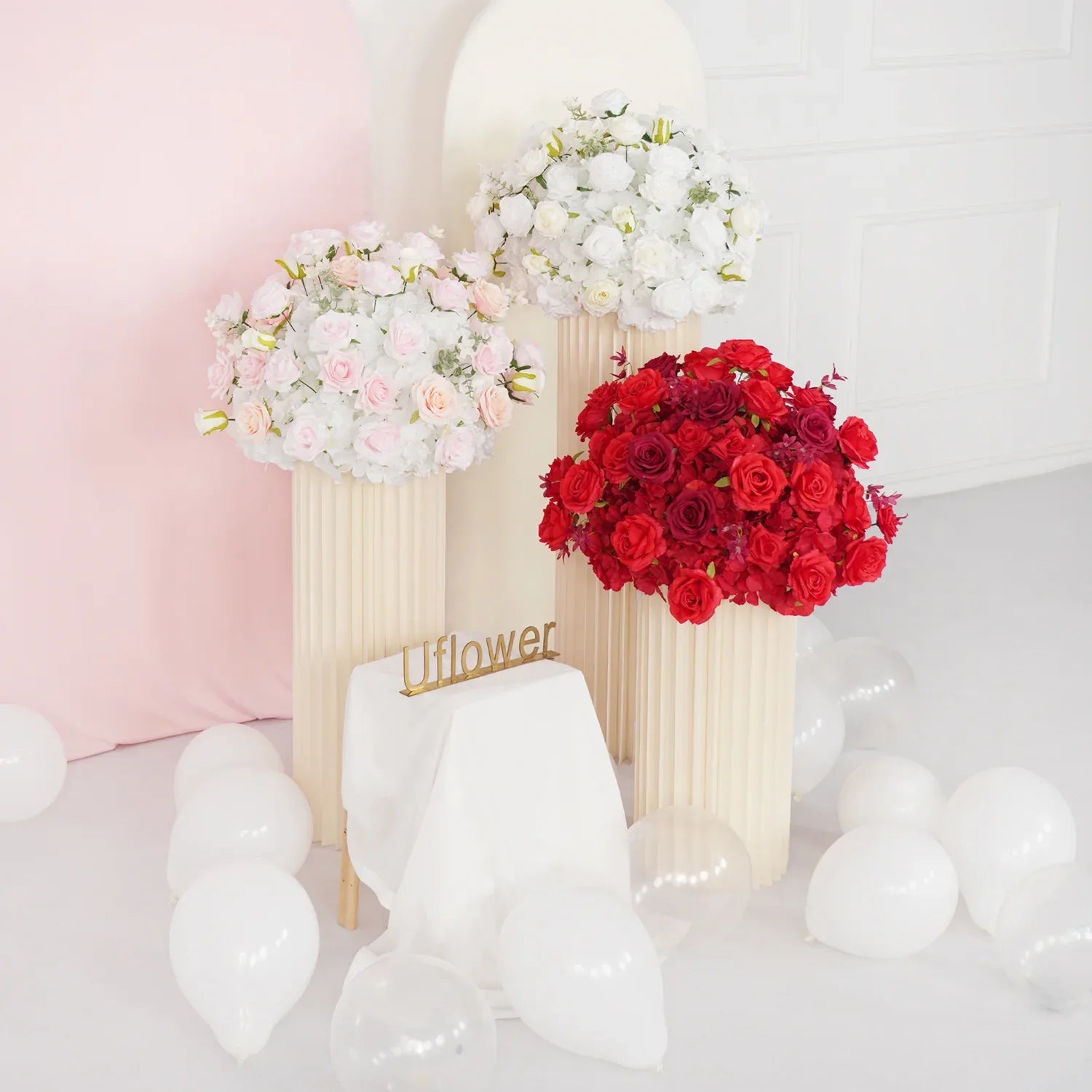 Uflower Hydrangea Rose Wedding Table Centerpiece Decor MB80046-01 - Uflower