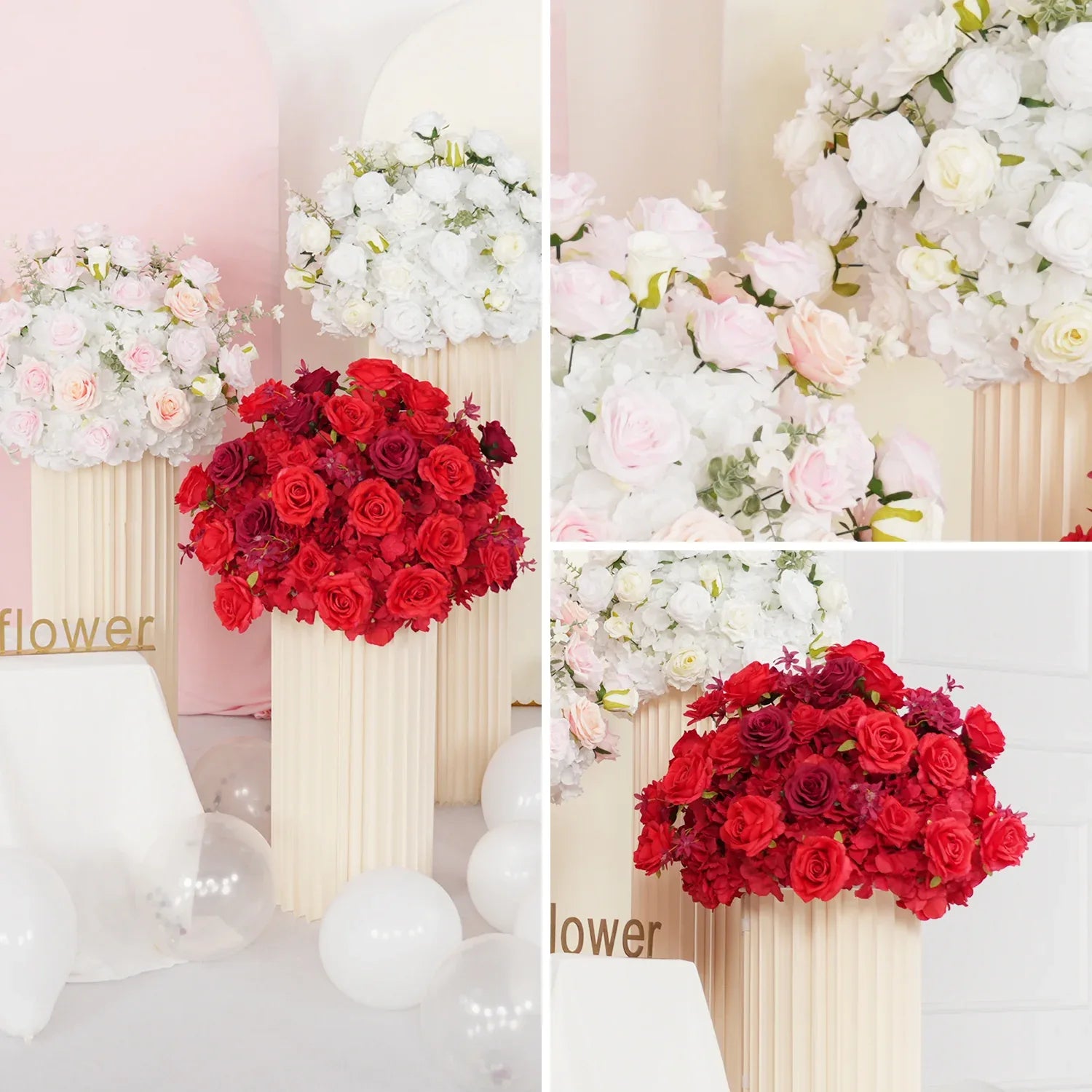 Uflower Hydrangea Rose Wedding Table Centerpiece Decor MB80046-01 - Uflower