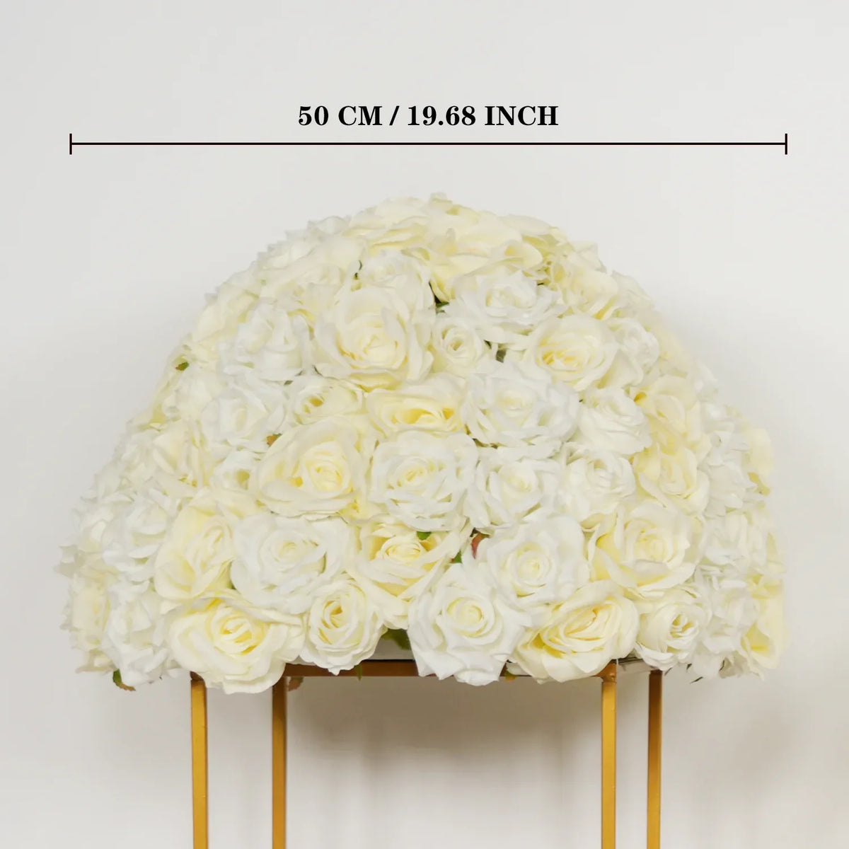 Cream White Half-Sphere Table Flower Arrangement MB80034 - Uflower