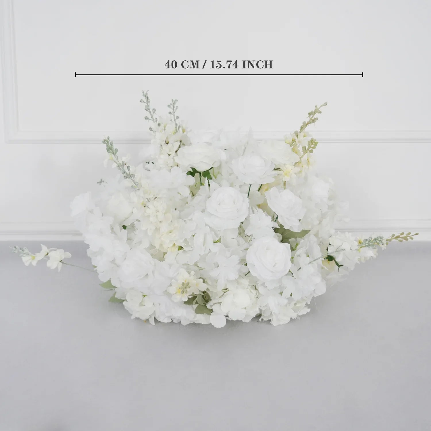 Uflower Artificial White Rose Flower Arrangement Wedding Backdrop Decor Props SET80052-01 - Uflower