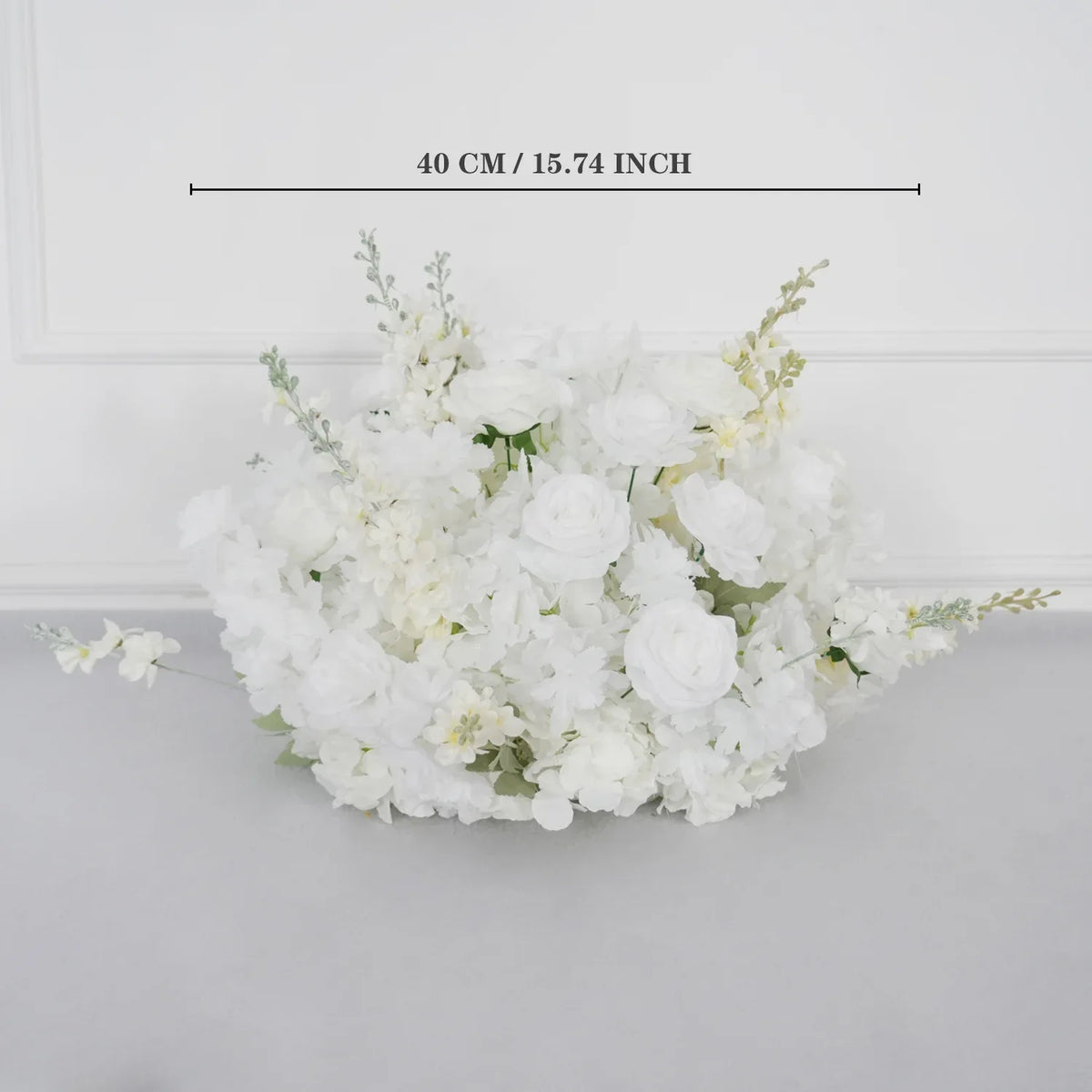 Uflower Artificial White Rose Flower Arrangement Wedding Backdrop Decor Props SET80052-01 - Uflower