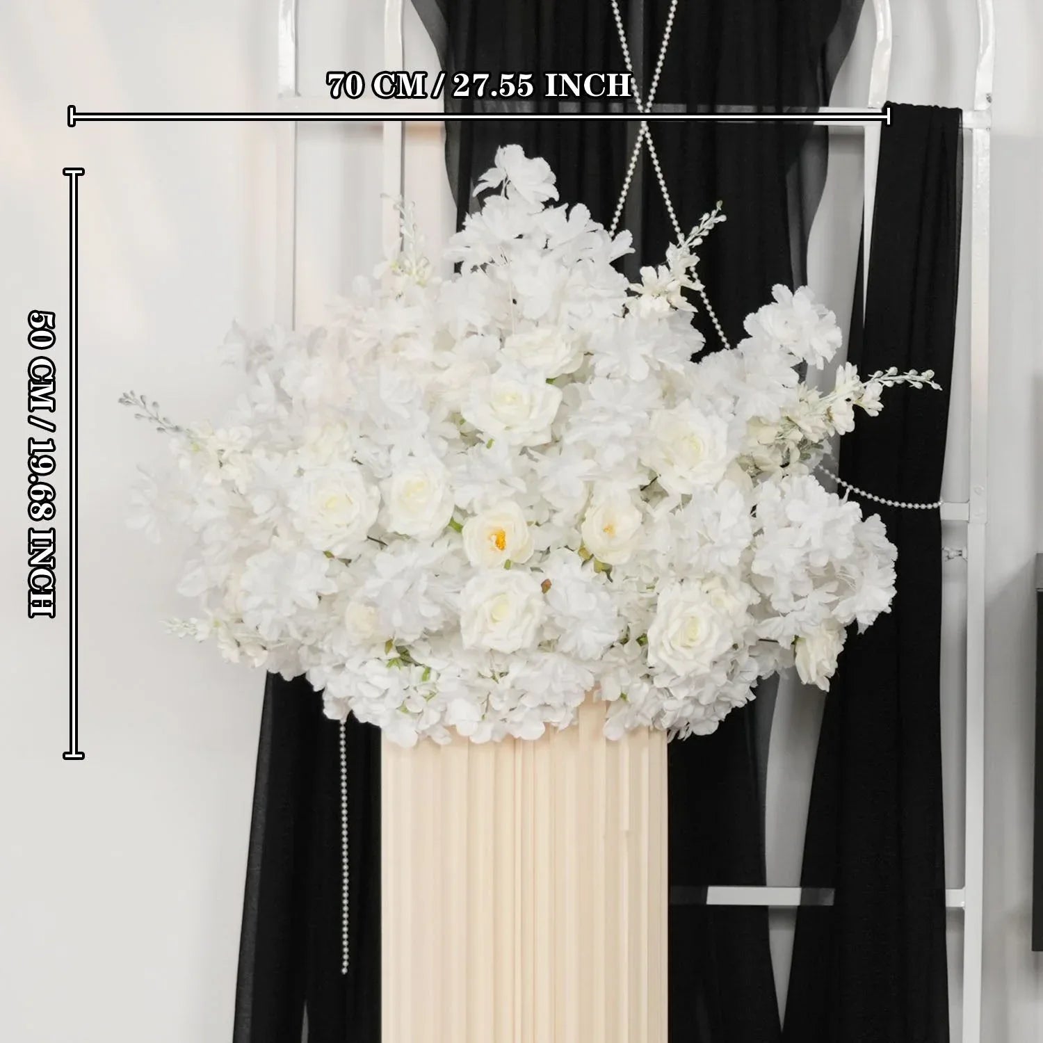 Uflower White Wedding Table Centerpiece Flower Arrangement MB80069 - Uflower