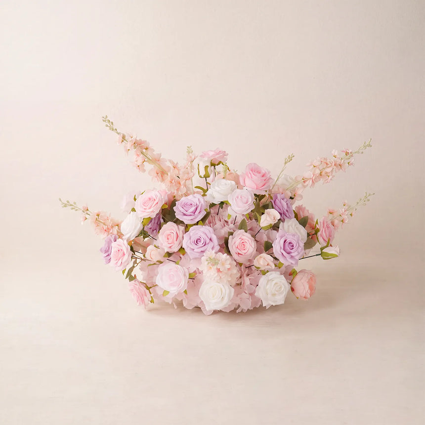 Romantic Pink Beach Wedding Decor One-Stop Styling| Ground Flowers & Table Flowers
