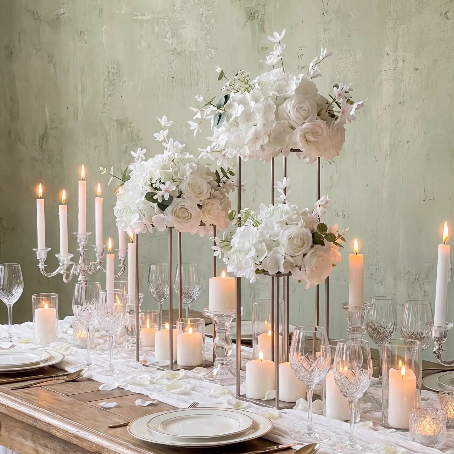 Uflower Rose Table Centerpieces Floral Ball Wedding Decor Flower Arrangement MB80099