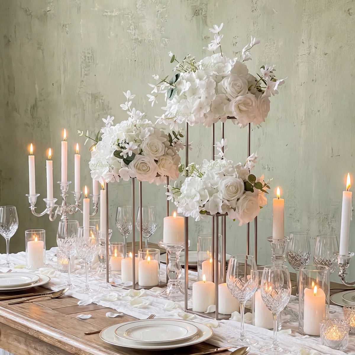Uflower Rose Table Centerpieces Floral Ball Wedding Decor Flower Arrangement MB80099