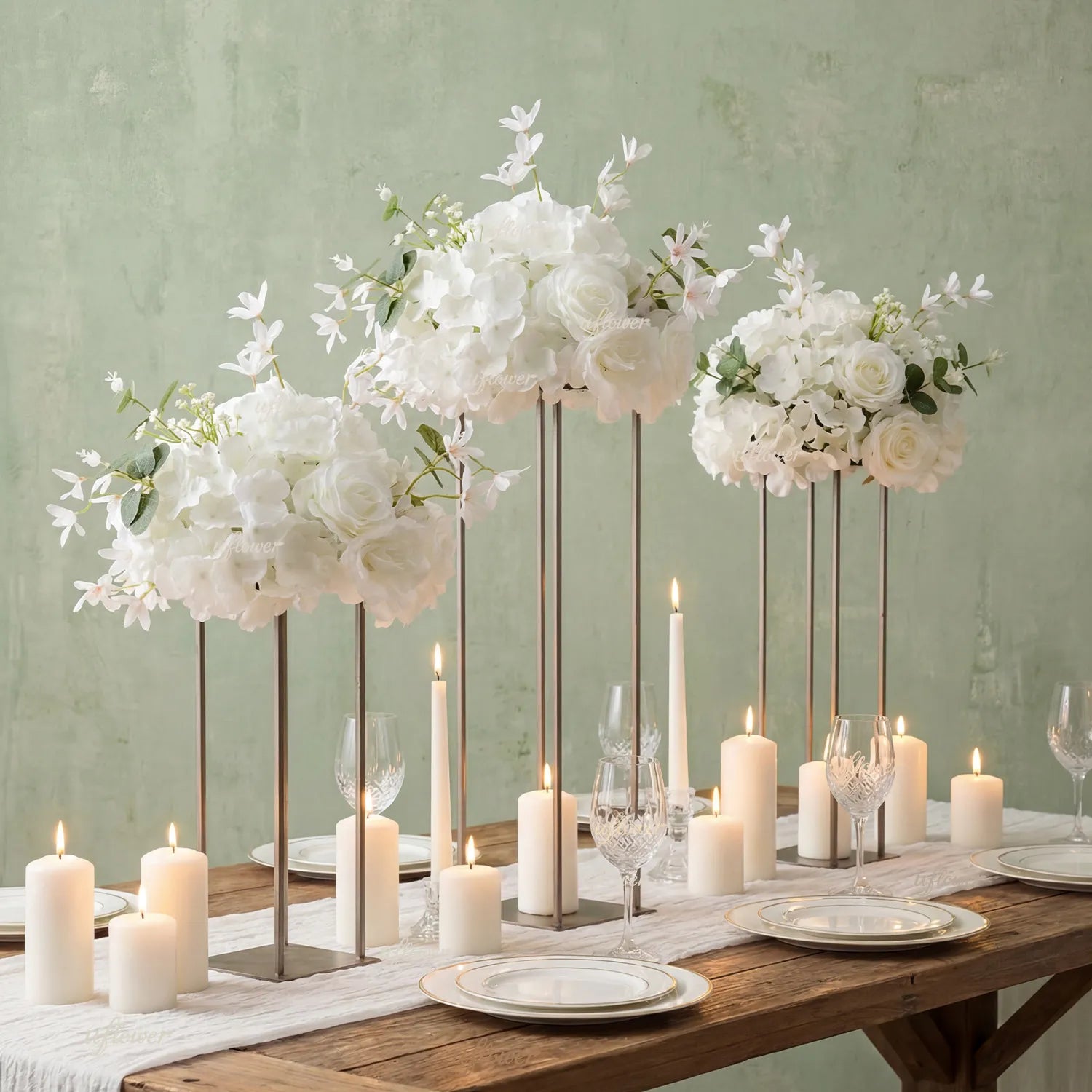 Uflower Rose Table Centerpieces Floral Ball Wedding Decor Flower Arrangement MB80099