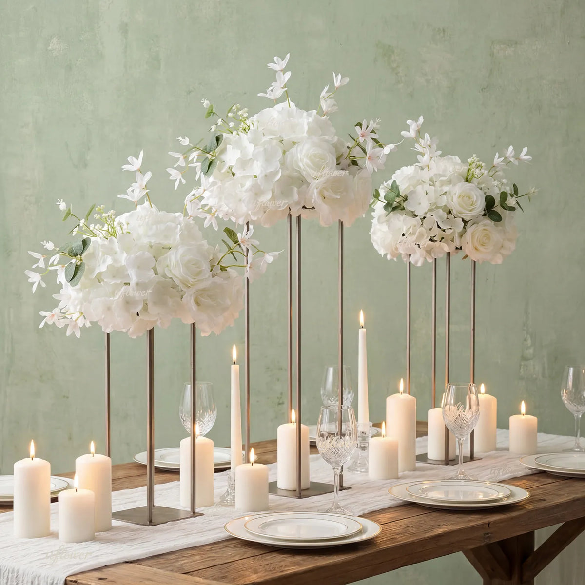 Uflower Rose Table Centerpieces Floral Ball Wedding Decor Flower Arrangement MB80099