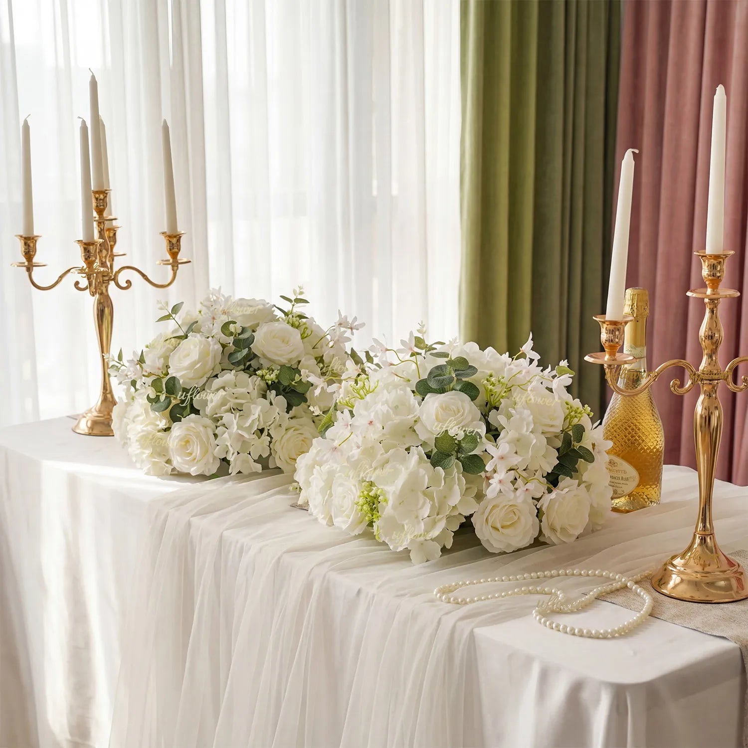 Uflower Rose Table Centerpieces Floral Ball Wedding Decor Flower Arrangement MB80097