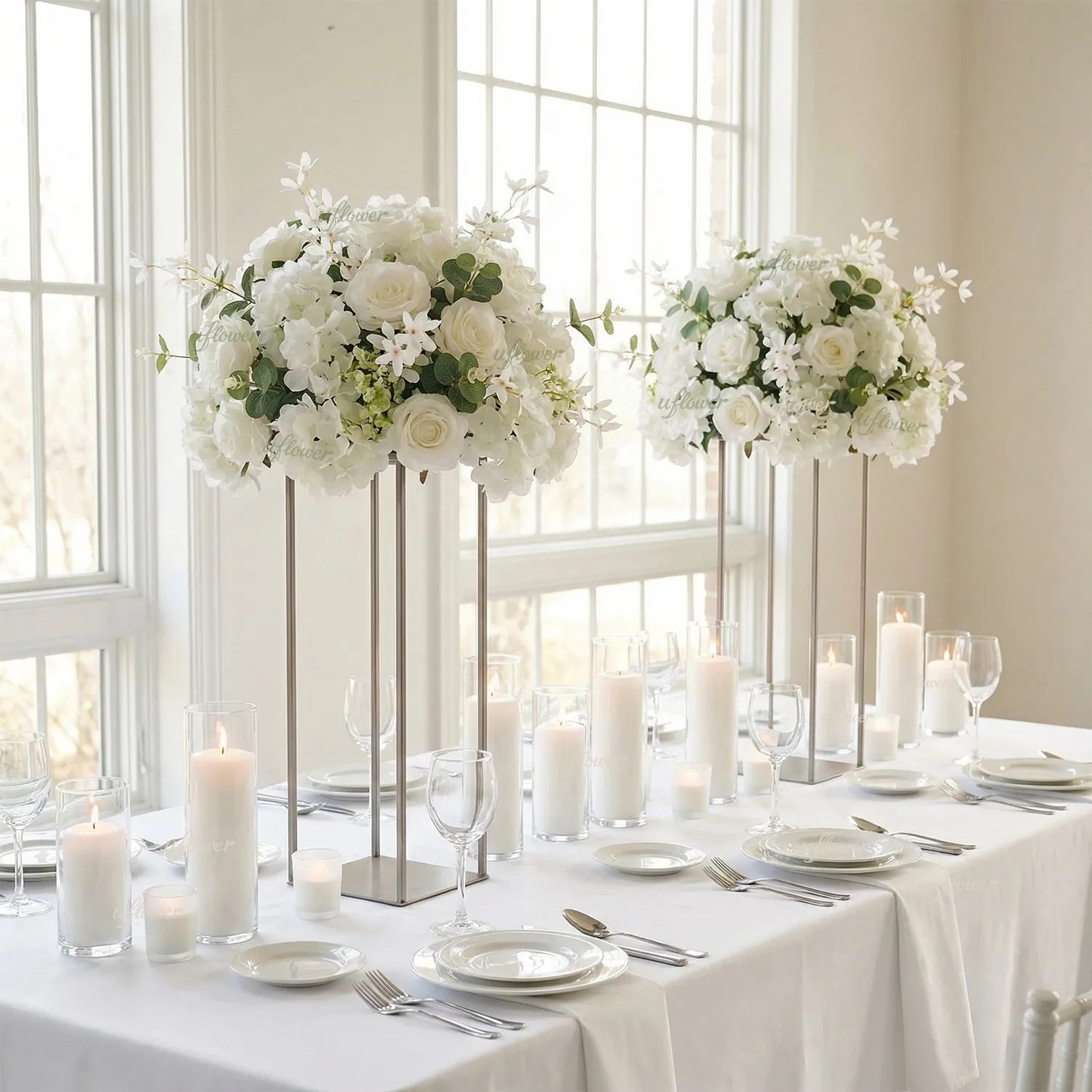 Uflower Rose Table Centerpieces Floral Ball Wedding Decor Flower Arrangement MB80097