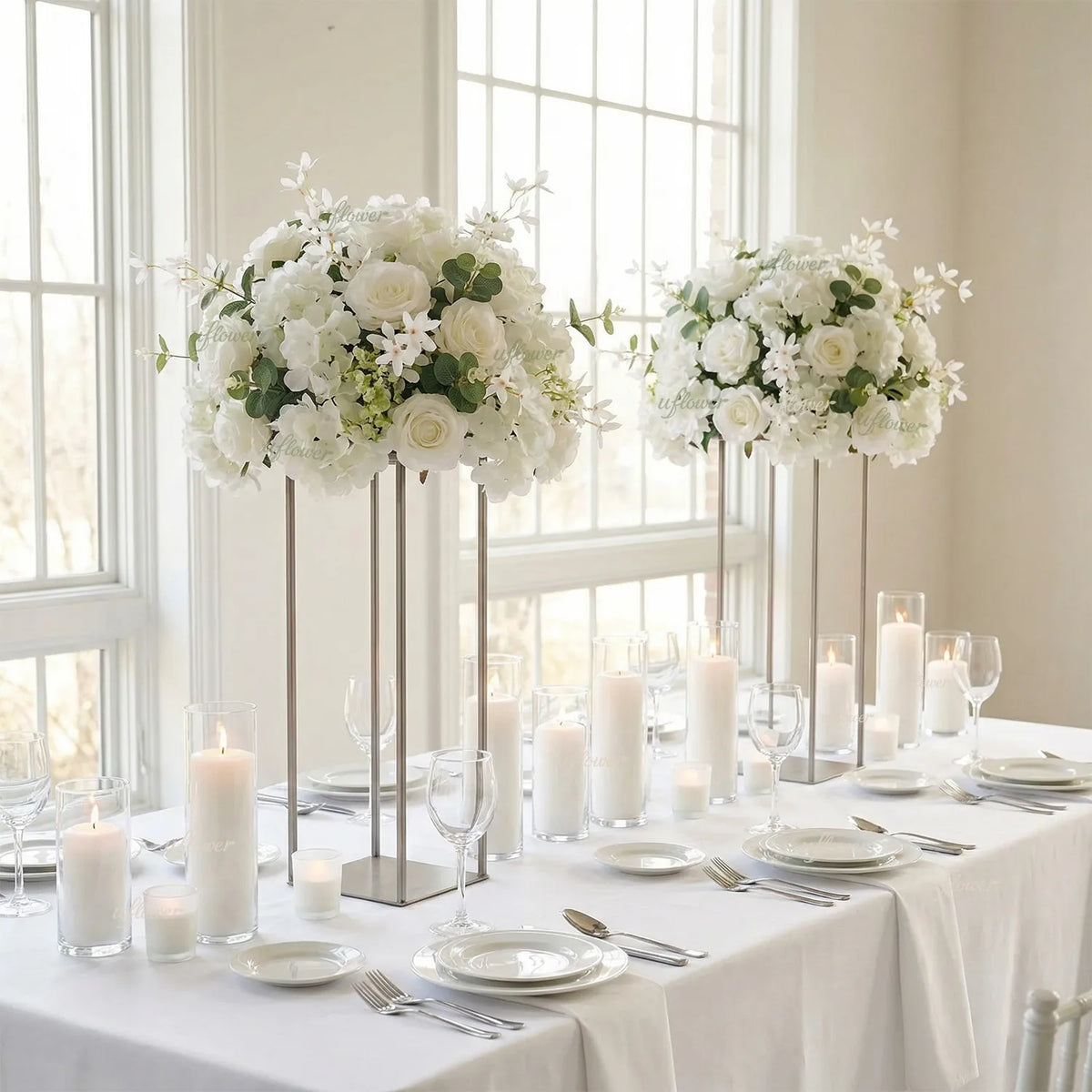 Uflower Rose Table Centerpieces Floral Ball Wedding Decor Flower Arrangement MB80097