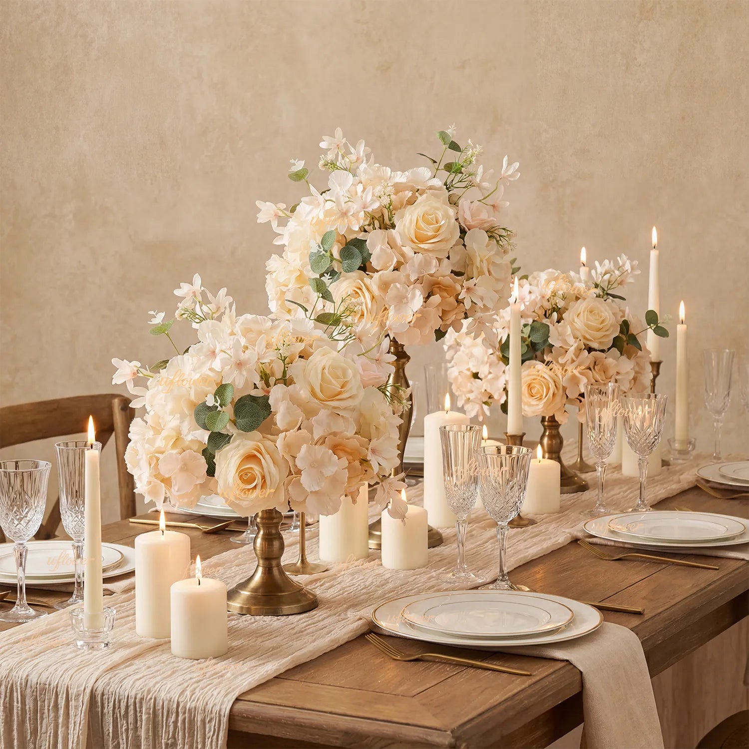 Uflower Rose Table Centerpieces Floral Ball Wedding Decor Flower Arrangement MB80098