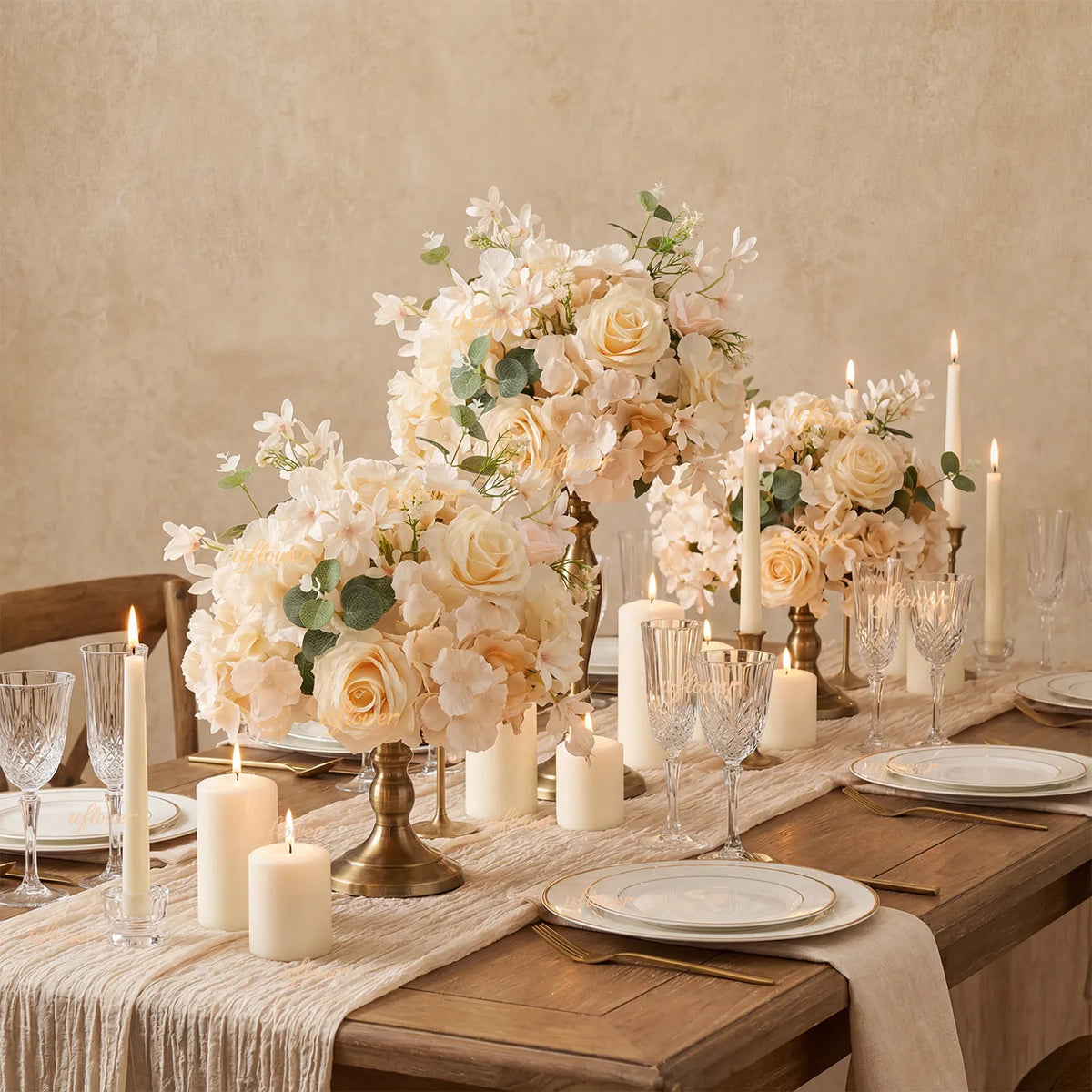Uflower Rose Table Centerpieces Floral Ball Wedding Decor Flower Arrangement MB80099