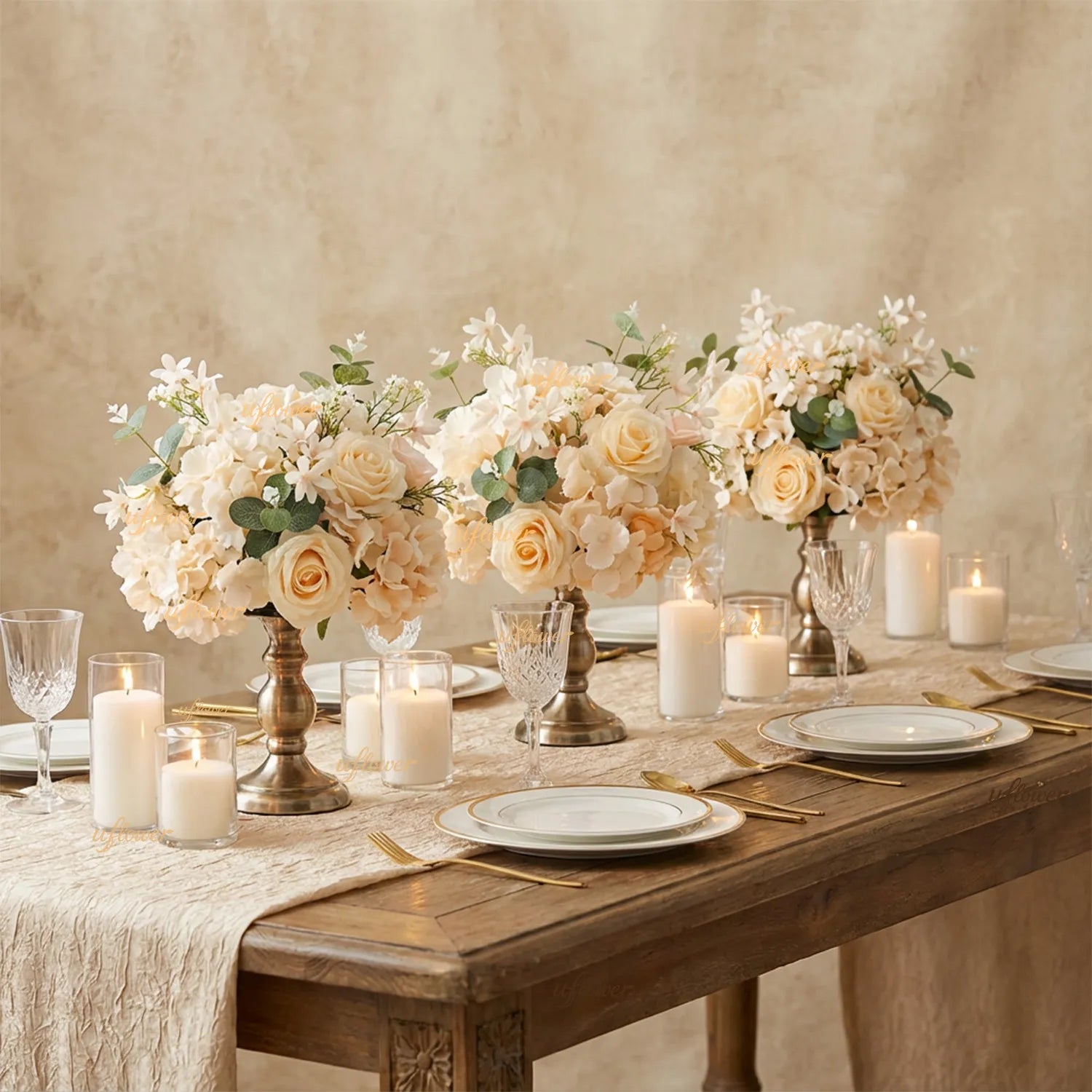 Uflower Rose Table Centerpieces Floral Ball Wedding Decor Flower Arrangement MB80097