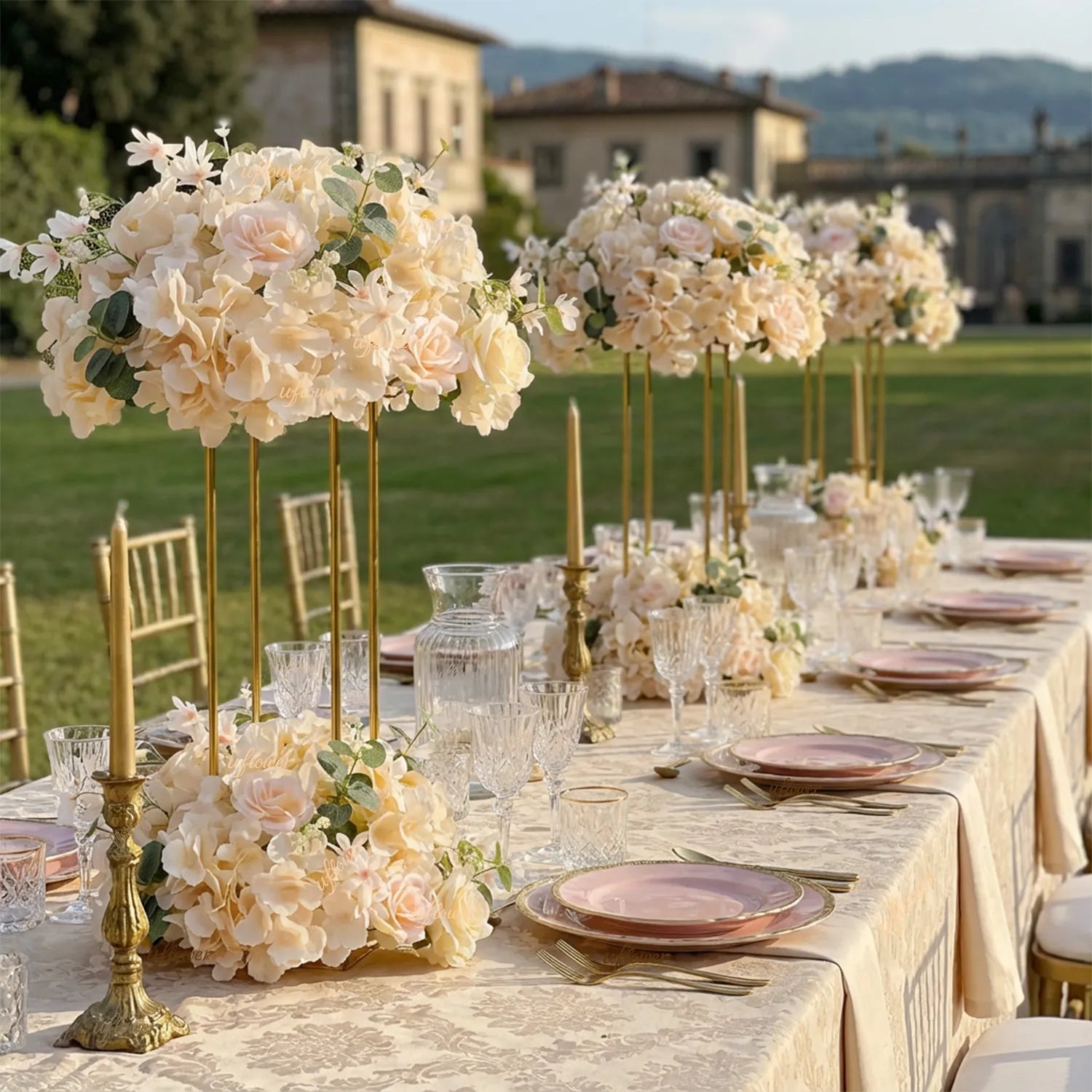 Uflower Rose Table Centerpieces Floral Ball Wedding Decor Flower Arrangement MB80097