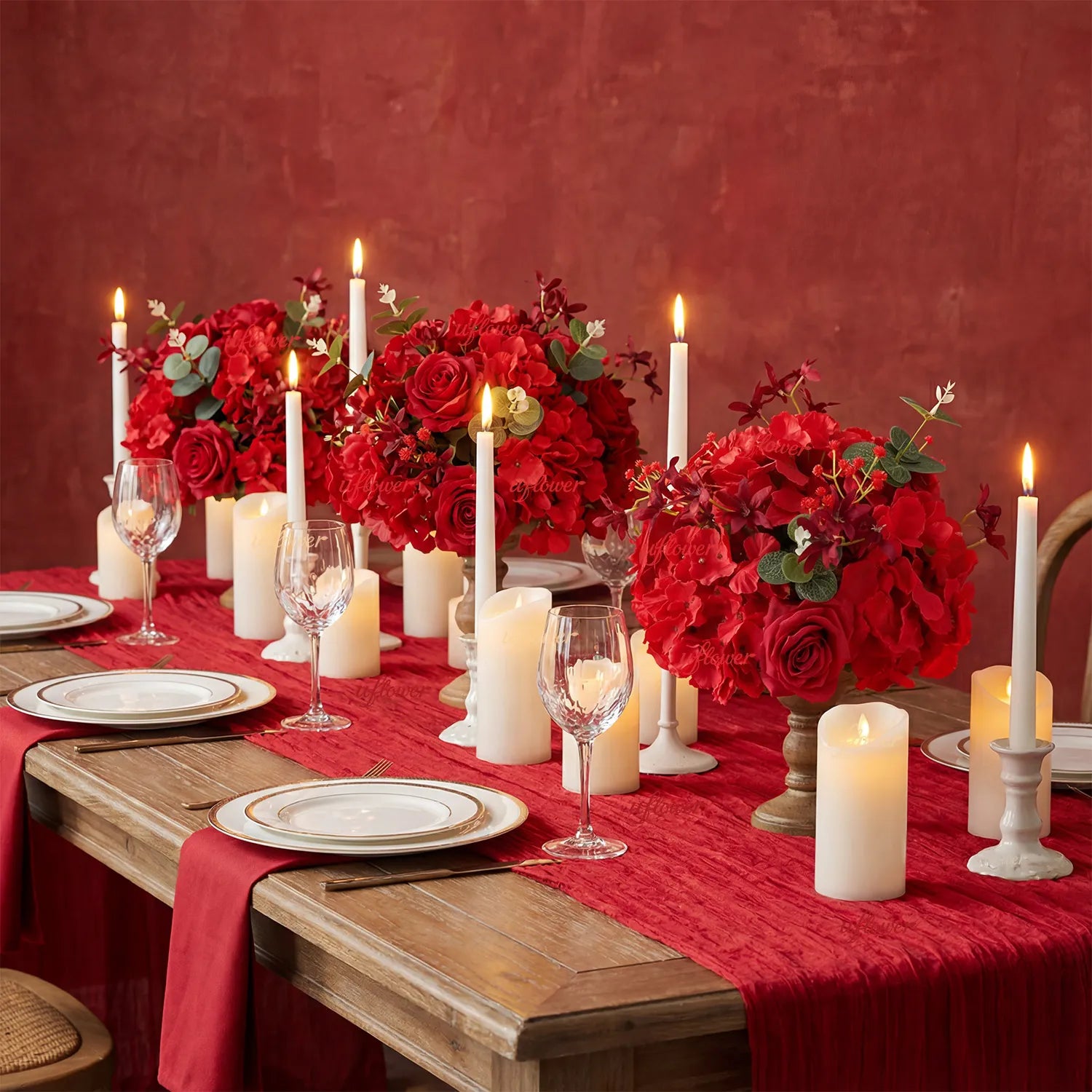 Uflower Rose Table Centerpieces Floral Ball Wedding Decor Flower Arrangement MB80099