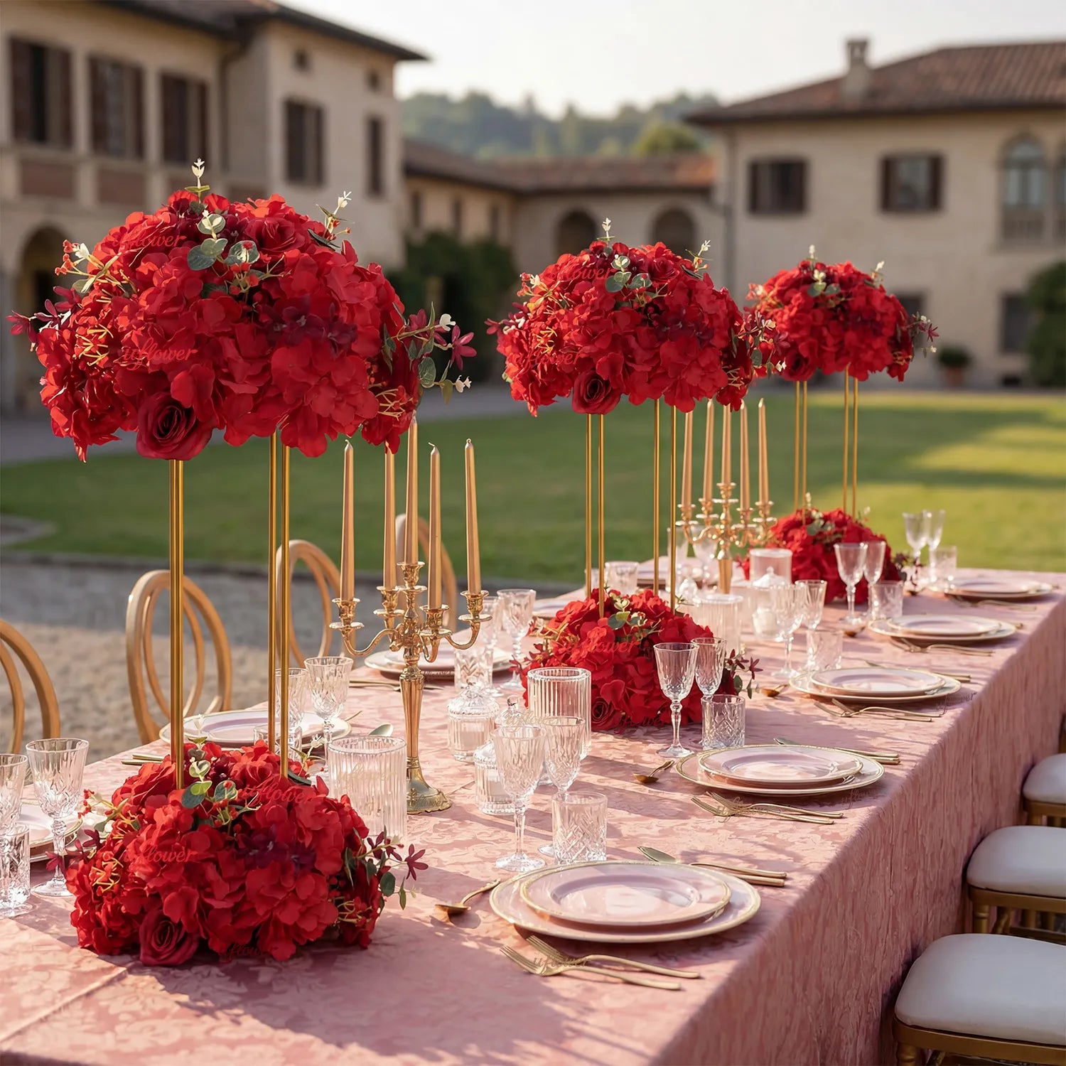 Uflower Rose Table Centerpieces Floral Ball Wedding Decor Flower Arrangement MB80098