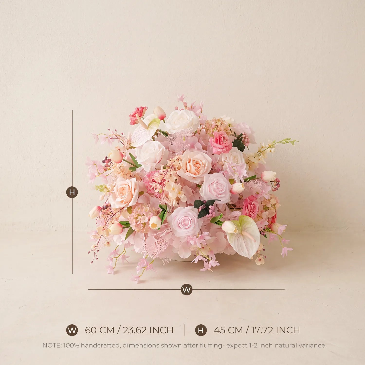 Uflower Pink Wedding Decorations | One-Stop Styling with Floral Wall, Table Flowers, Chair Flowers & Wreaths