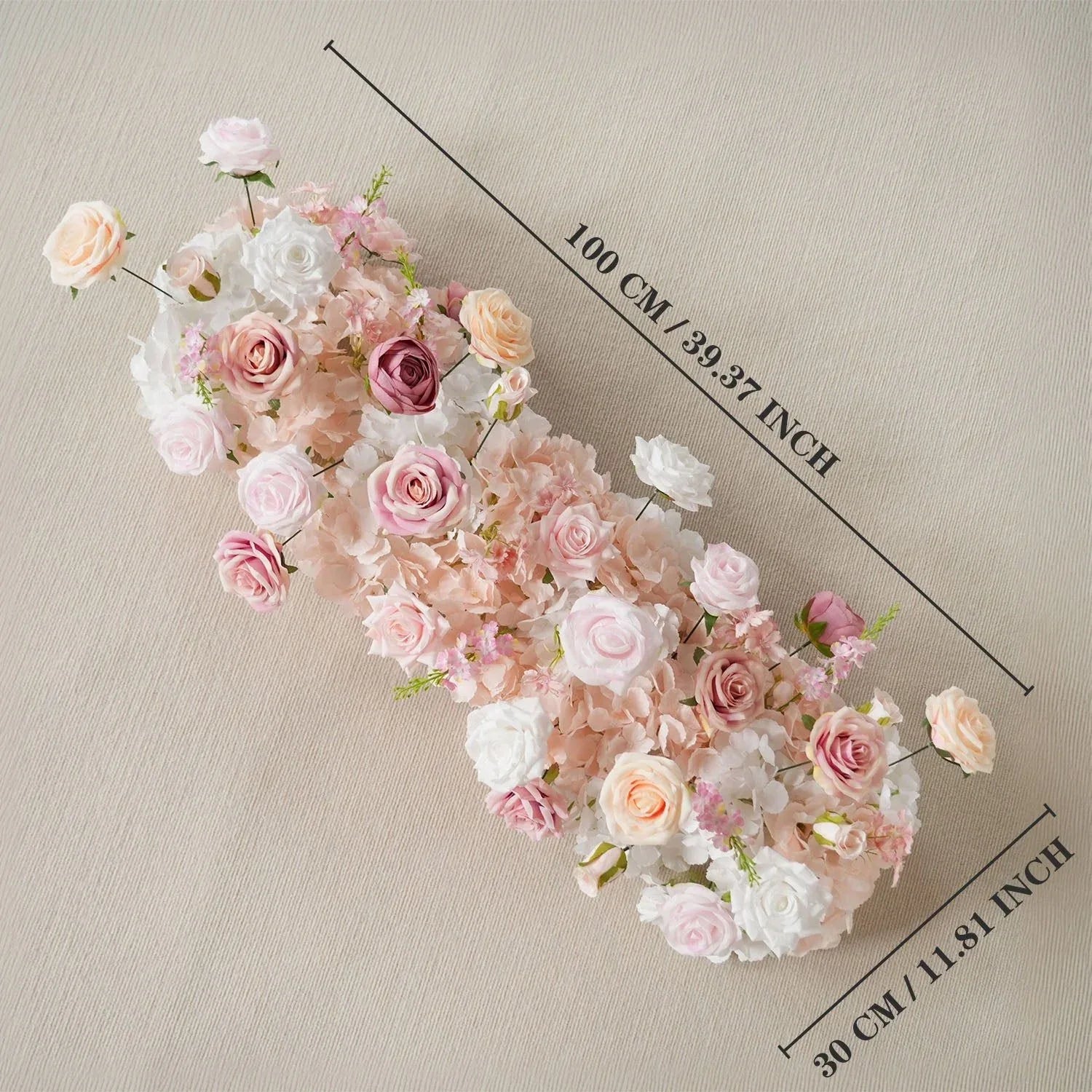 Uflower Artificial Pink White Flower Row Wedding KT Backdrop Decor SET80152 - Uflower