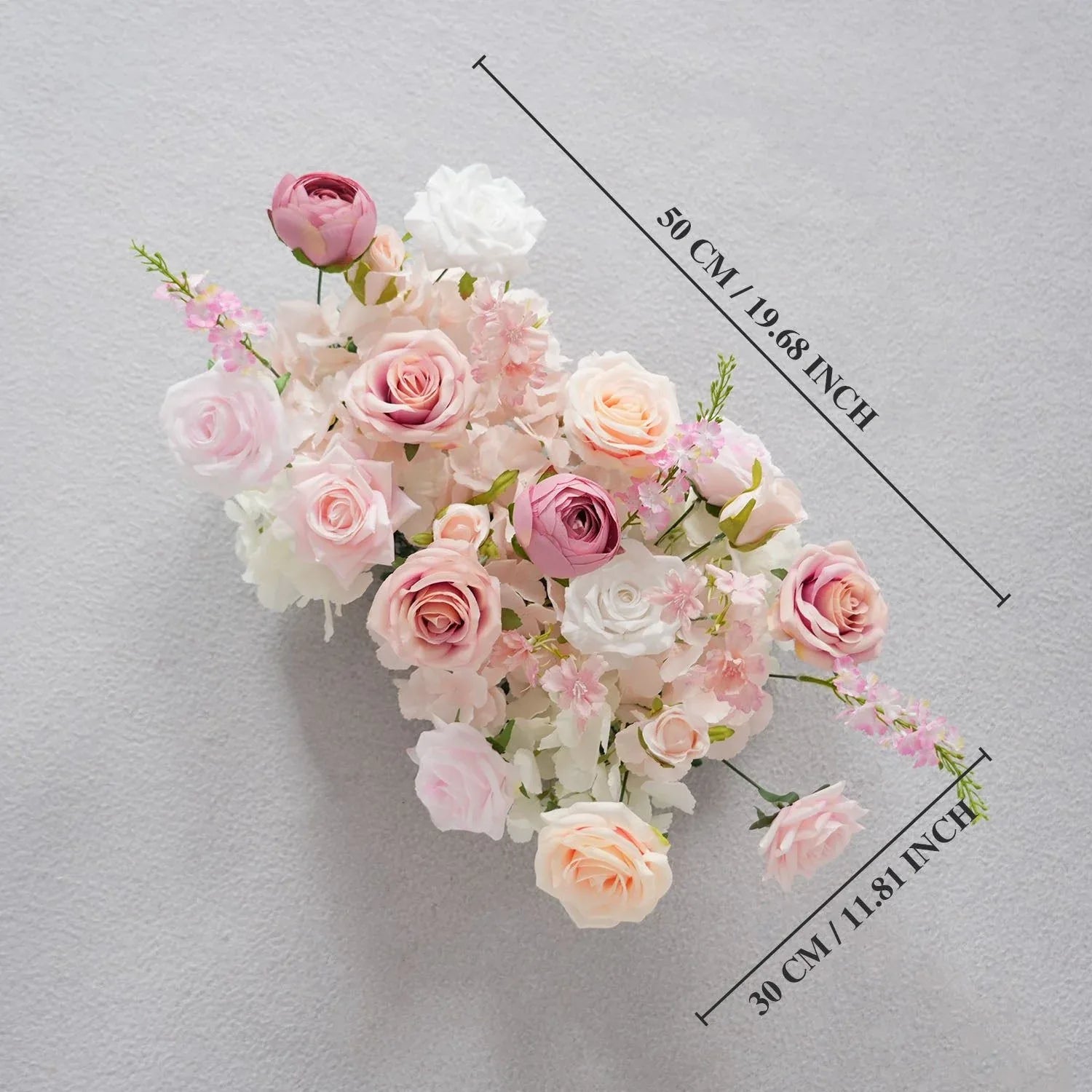 Uflower Artificial Pink White Flower Row Wedding KT Backdrop Decor SET80152 - Uflower
