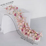 Uflower Artificial Pink White Flower Row Wedding KT Backdrop Decor SET80152 - Uflower