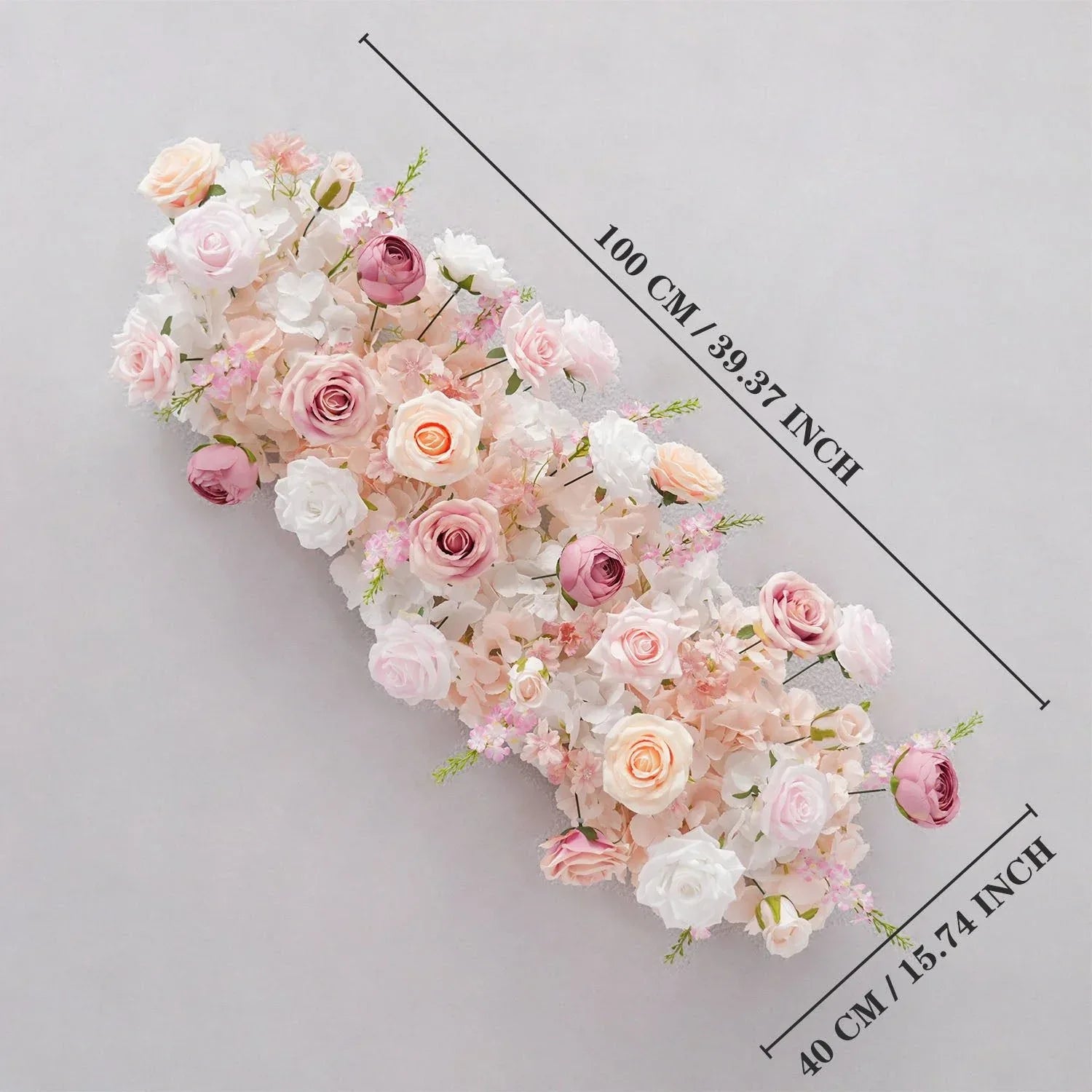 Uflower Artificial Pink White Flower Row Wedding KT Backdrop Decor SET80152 - Uflower