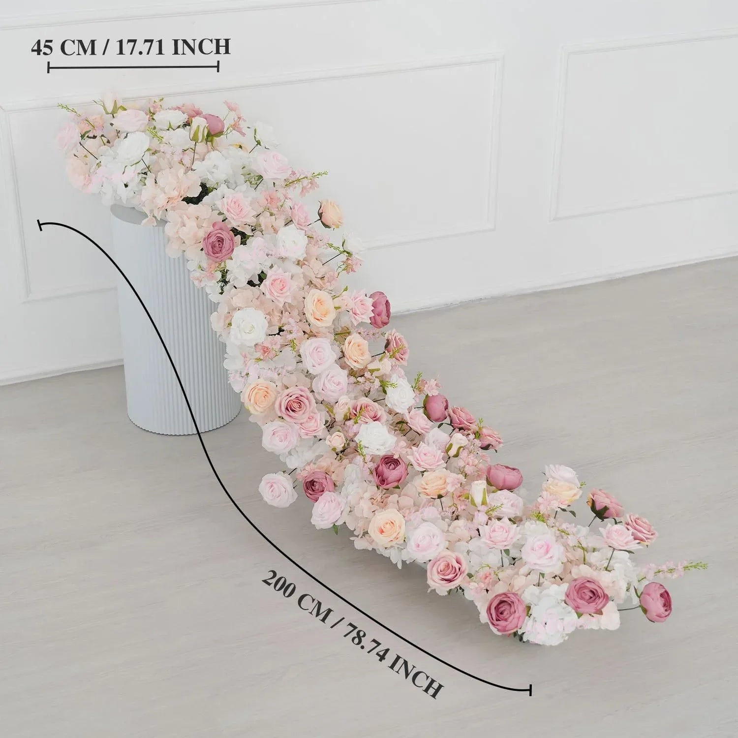 Uflower Artificial Pink White Flower Row Wedding KT Backdrop Decor SET80152 - Uflower