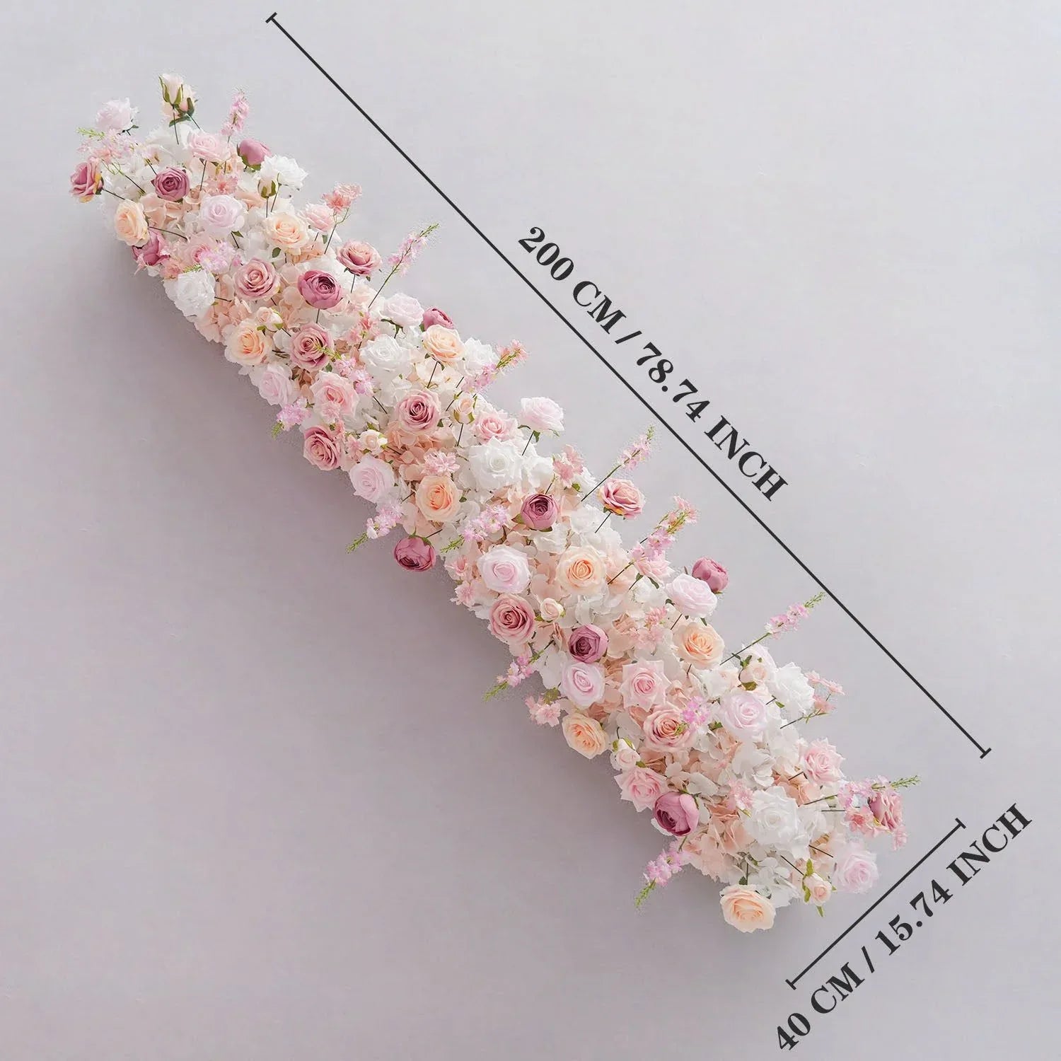 Uflower Artificial Pink White Flower Row Wedding KT Backdrop Decor SET80152 - Uflower