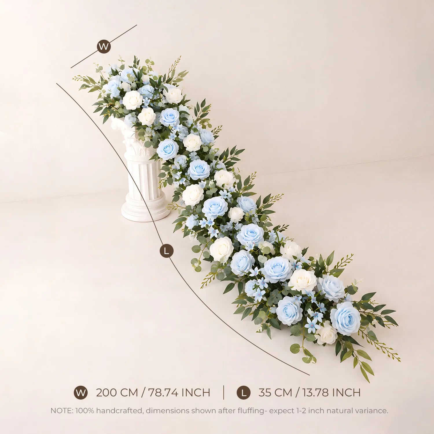 Uflower Romantic Blue Wedding Decor One-Stop Styling | Bridal Bouquet, Boutonnieres, Table Flowers