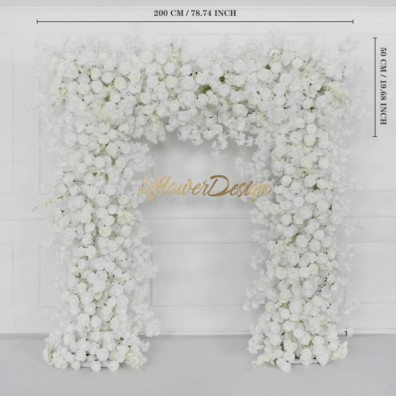 Uflower Artificial White Rose Flower Arrangement Wedding Backdrop Decor Props SET80052-01 - Uflower