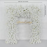 Uflower Artificial White Rose Flower Arrangement Wedding Backdrop Decor Props SET80052-01 - Uflower