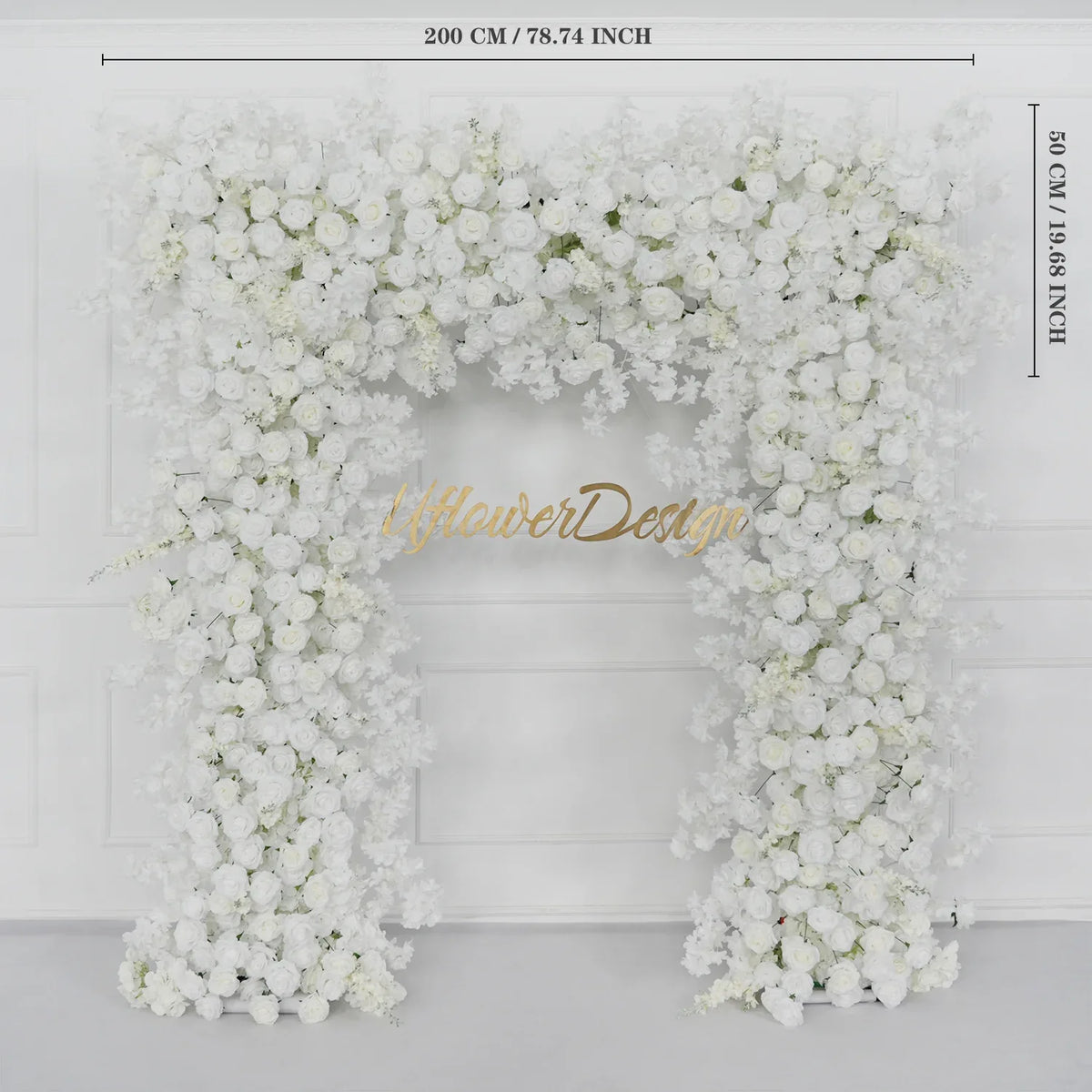 Uflower Artificial White Rose Flower Arrangement Wedding Backdrop Decor Props SET80052-01 - Uflower