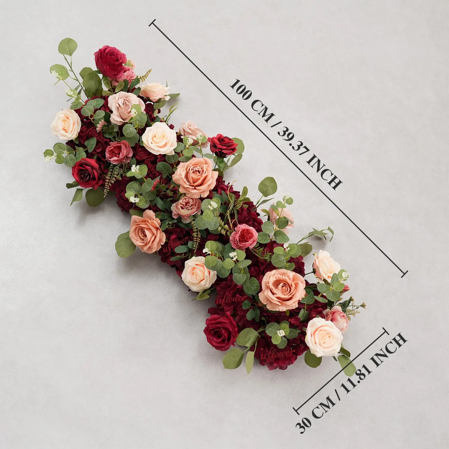 Uflower Artificial Rose Flower Row Wedding KT Backdrop Decor MC80062-01