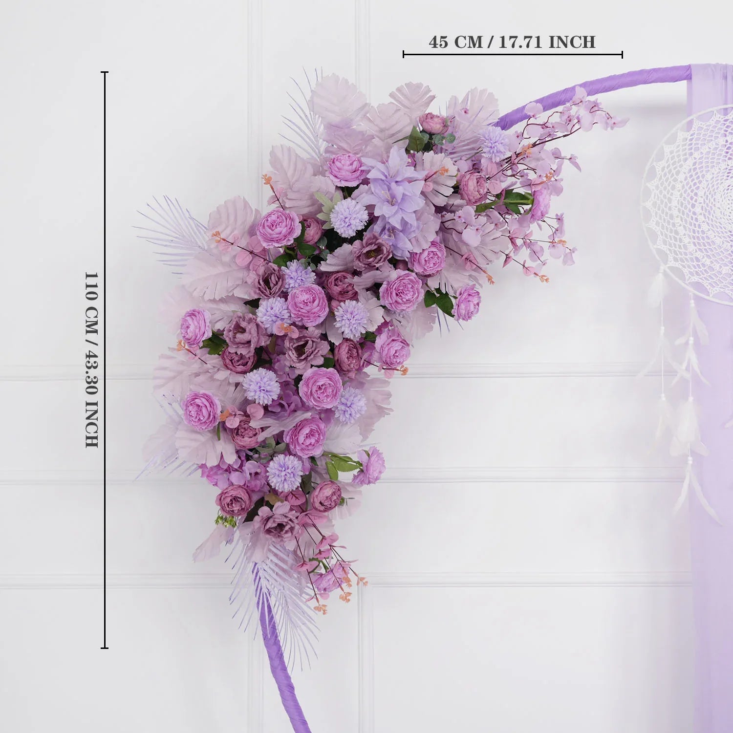Artificial Purple Wedding KT Backdrop Flower Row Decor SET80067 - Uflower