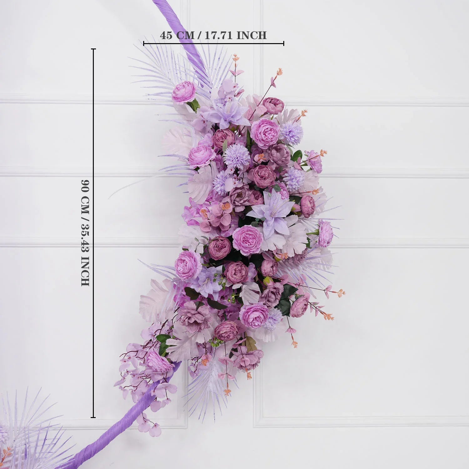 Artificial Purple Wedding KT Backdrop Flower Row Decor SET80067 - Uflower