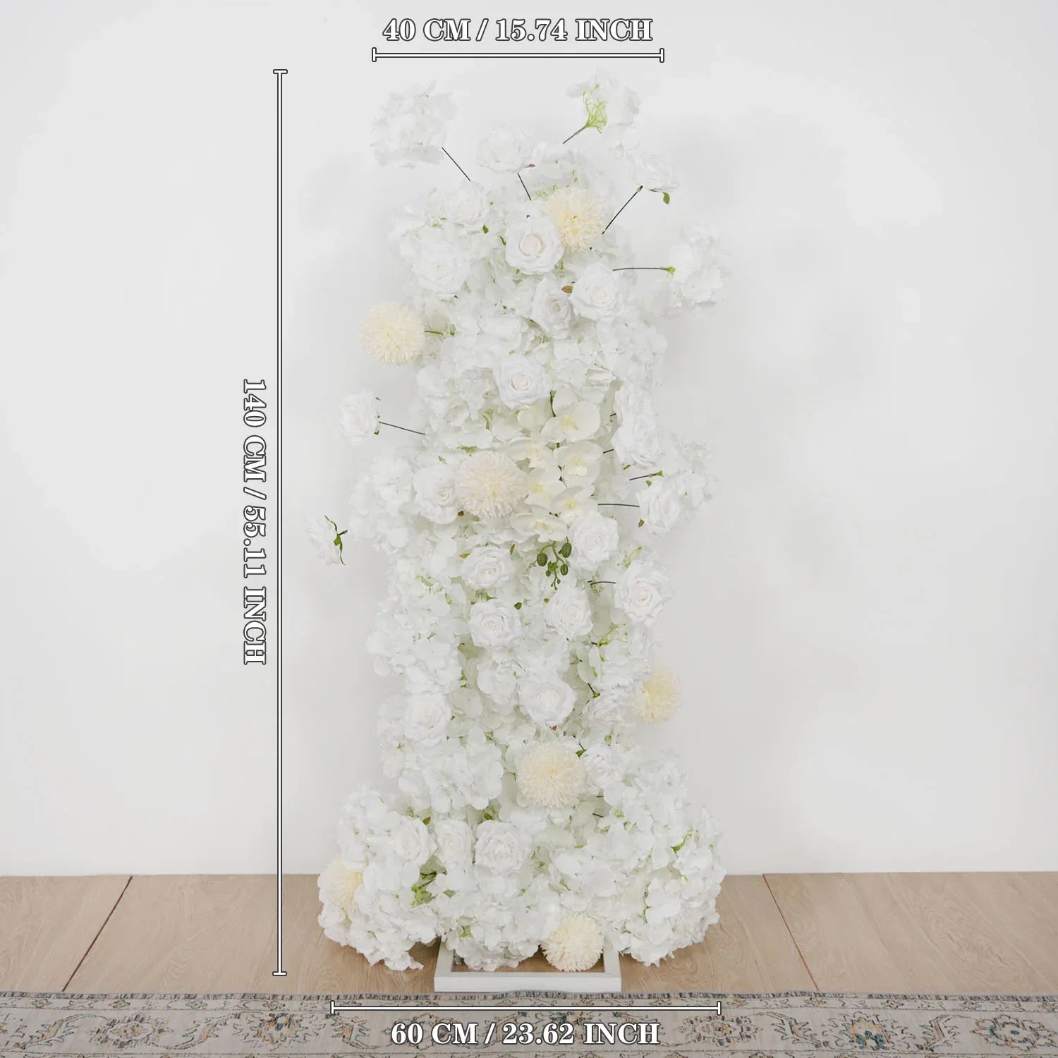 Artificial White Rose Wedding KT Backdrop Flower Row Decor SET80071 - Uflower