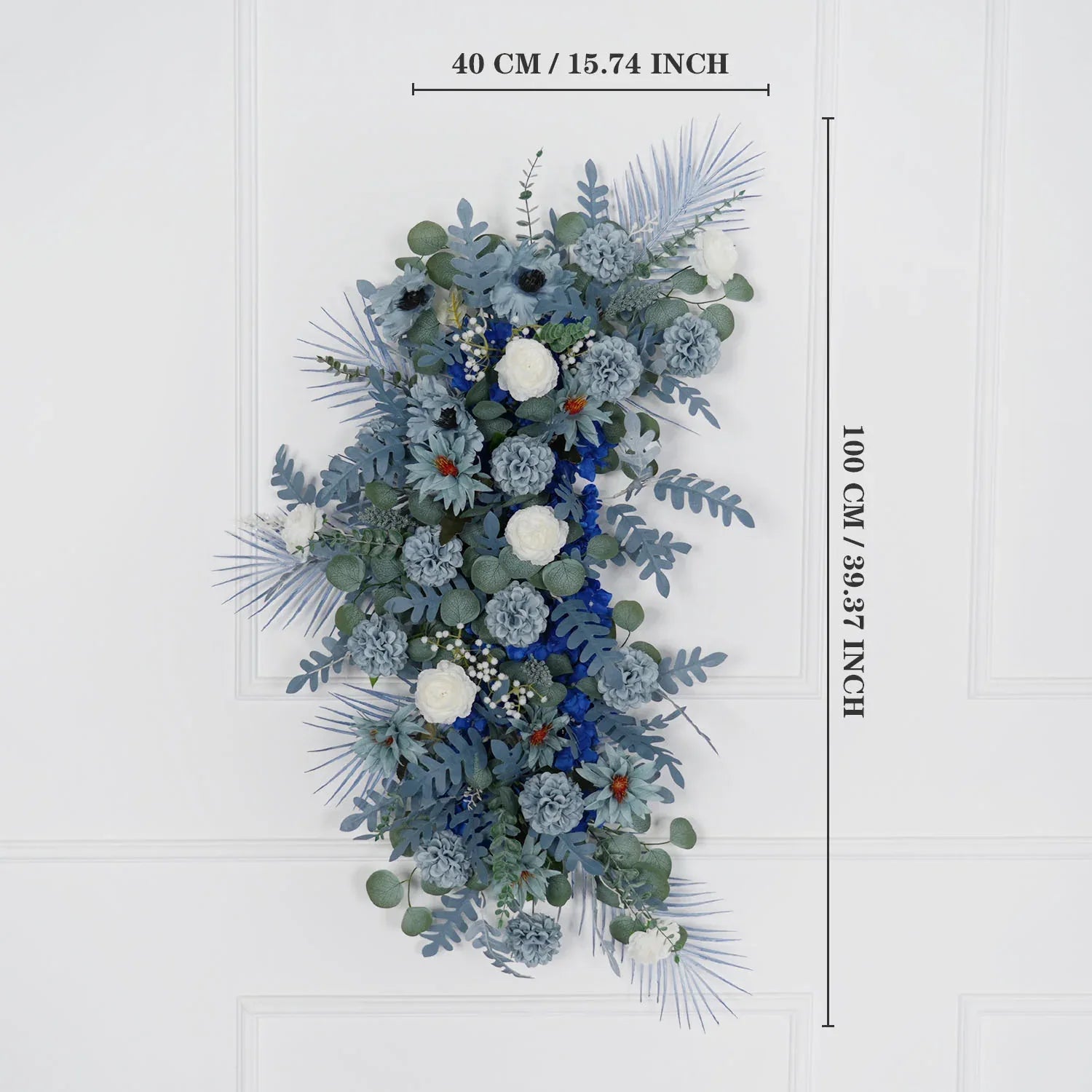 Artificial Grayish Blue Wedding KT Backdrop Flower Row Decor SET80072 - Uflower