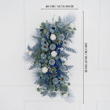 Artificial Grayish Blue Wedding KT Backdrop Flower Row Decor SET80072 - Uflower
