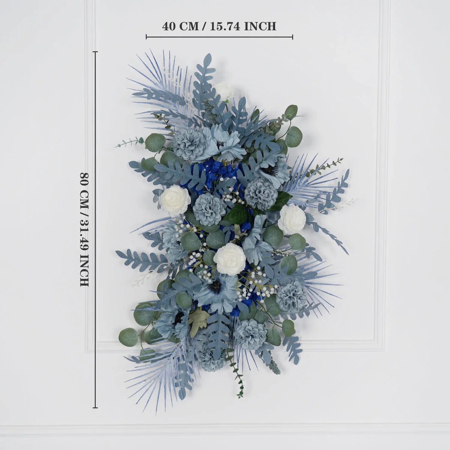 Artificial Grayish Blue Wedding KT Backdrop Flower Row Decor SET80072 - Uflower