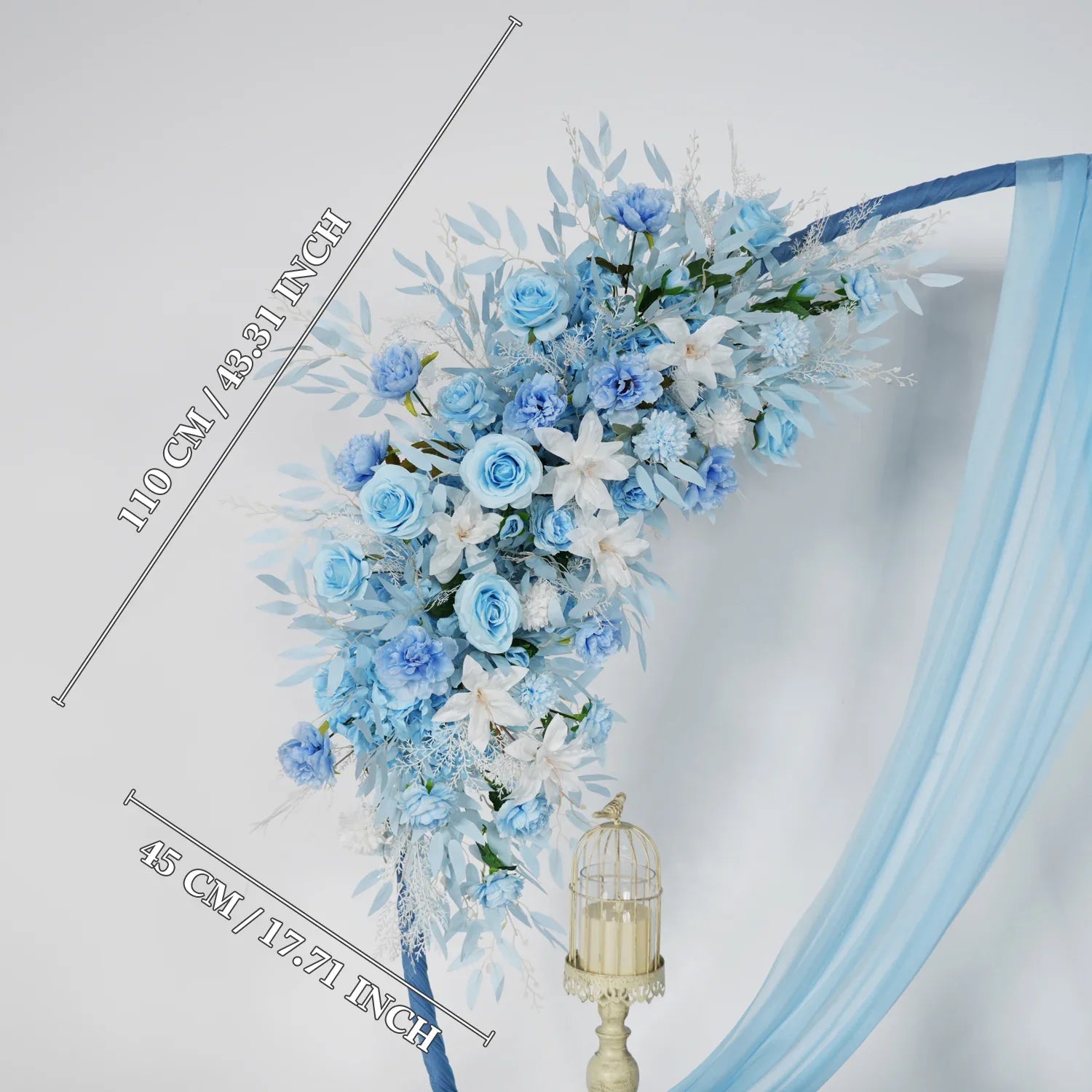 Artificial Blue Wedding KT Backdrop Flower Row Decor SET80074 - Uflower