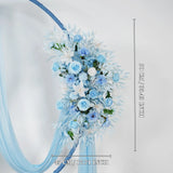 Artificial Blue Wedding KT Backdrop Flower Row Decor SET80074 - Uflower