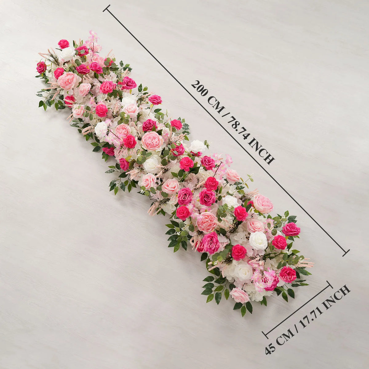 Uflower Décoration florale rose pour toile de fond de mariage, rangée de fleurs pour fête MC80083-01
