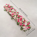 Uflower Décoration florale rose pour toile de fond de mariage, rangée de fleurs pour fête MC80083-01