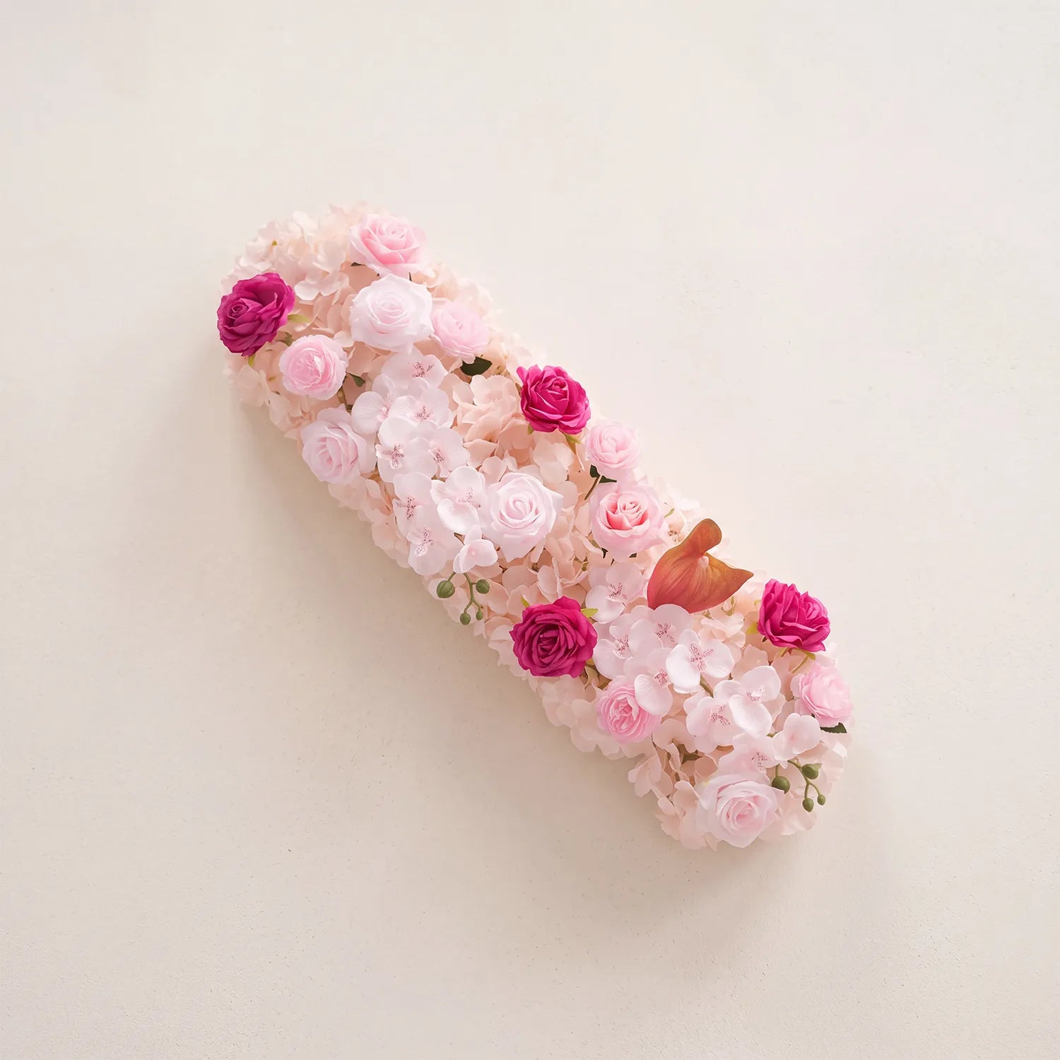 Pink & White Outdoor Wedding Decor | One-Stop Flower Wall, Flower Rows & Table Decor